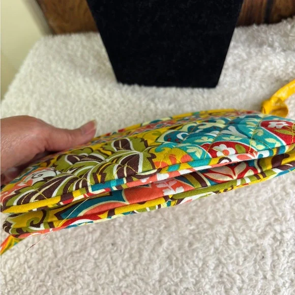 Vera Bradley Quilted Floral Wristlet - Yellow Multicolor Wristlet wallet - Picture 5 of 5
